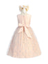 Big Girls Blush Satin Diamond Sequin Crystal Tulle Junior Bridesmaid Dress 7-16 - SophiasStyle.com